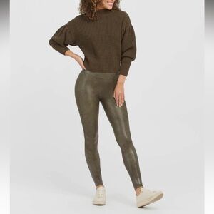 SPANX Crocodile Green High-Rise Leggings